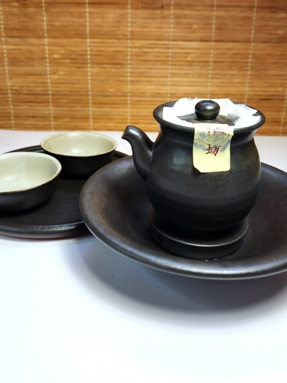 Lin's Ceramics Studio Taiwan 5-Piece Gongfu Teapot Stand Cups & Tray Set Box
